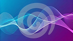 Wavy lines, dynamic gradients show abstract sound technology visuals.