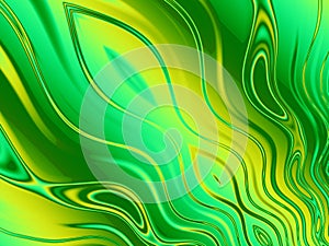 Wavy Lines in Green And Yellow