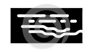 Wavy Lines Icon: Data Stream Abstract Digital Flow, vector design Generative AI