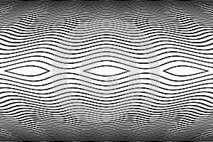 Wavy Lines Pattern. Abstract Black and White Textured Background