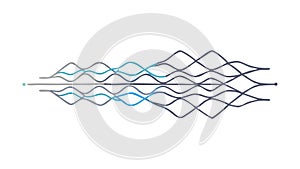 Wavy Lines Pattern, Abstract Dynamic Element, vector design Generative AI