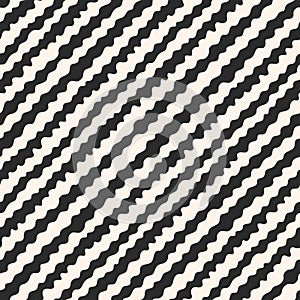 Wavy lines pattern, diagonal pattern, hand drawn stripes background