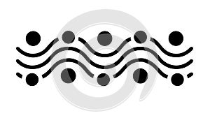 Wavy Lines & Small Dots Pattern, Subtle Dynamic Texture, vector design Generative AI