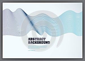 Wavy lines vector fluid abstract background. 3d colorful gradient motion art. Lined texture, dynamic surface, curve lines, flow