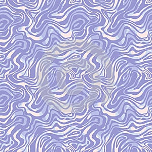 Wavy magic swirl vector seamless pattern. Hand drawn 1970 vector illustration. Sixties pattern trippy. Groovy hippy