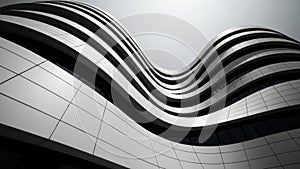 Wavy Modern Architecture Facade Detail.