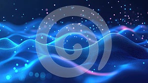 Wavy particle field representing data stream technology