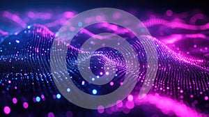 Wavy particle field representing digital data visualization