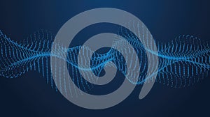 Wavy Pattern of Binary Code Displayed on a Digital Blue Background