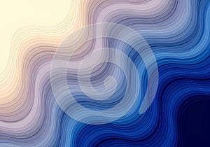 Wavy pattern forming a gradient from light beige to deep blue.