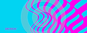Wavy pattern with optical illusion. Abstract striped background. Vector illustration with wry lines
