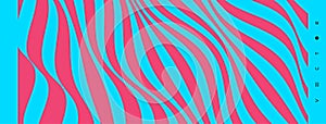 Wavy pattern with optical illusion. Abstract striped background. Vector illustration with wry lines photo