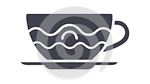 Wavy Pattern Tea Cup Vector Design, vector design Generative AI