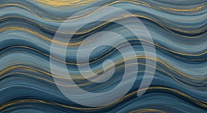 Abstract Blue and Gold Wave Texture Background