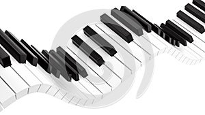 Wavy piano keyboard