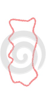 Wavy Pink Crayon Contour Rectangle Frame