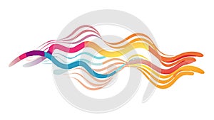 Wavy Rainbow Line Pattern, Fluid Abstract Movement, vector design Generative AI
