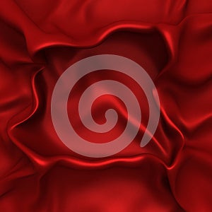 Wavy red satin silk soft cloth background