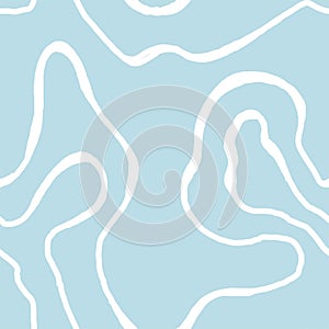 Wavy Seamless Trippy Pattern. Seamless pattern of colorful abstract squiggles print, scribble spiral and wavy lines