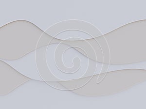 Wavy shape minimalist business abstract background in paper cut layers style with paper texture for presentation. 3d rendering