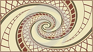 Wavy Spiral Geometric Pattern Abstract Background, vector design Generative AI