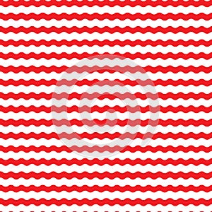 Wavy stripes seamless background. Thin hand drawn uneven waves vector pattern.