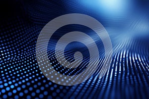 Wavy surface made of glowing dots creating an abstract technological background