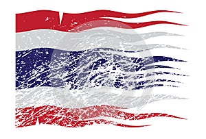Wavy Thailand Flag Grunged