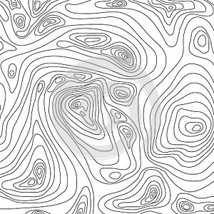 Wavy topography relief. Outline cartography landscape. Map Modern poster design. Vector illustration isolated on white background