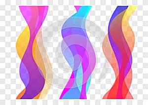Wavy transparent abstract lines. Element of graphic design