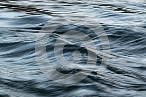 Wavy turbulent water with silky surface in long exposure and motion blur effect
