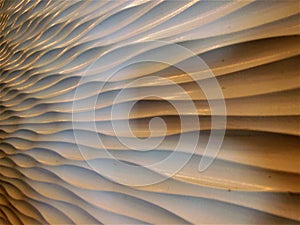 Wavy Wall Art Design Cream and Brown
