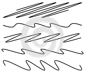 Wavy, waving lines abstract geometric design shape. Curvy, curved, wiggly and wobbly stripes