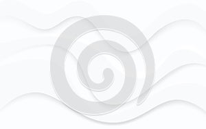 Wavy white layers abstract background