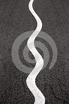 Wavy white road line