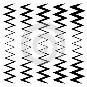 Wavy, zig-zag lines - Thinner and thicker versions. Irregular li photo