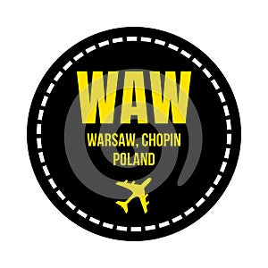 WAW Warsaw airport symbol icon