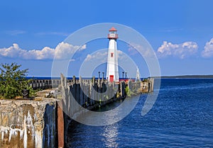 The Wawatam Lighthouse on the Straits of Mackinac