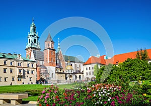 Wawel Castle and cathedral square Krakow, Poland photo