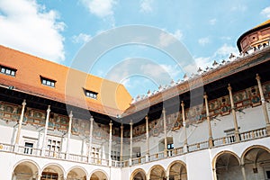 Wawel Castle courtyard in Krakow, Poland