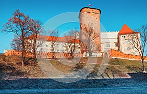 Wawel castle landmark in Krakow old town