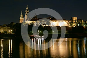 Wawel castle by night