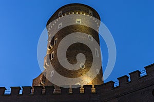 Wawel castle by night