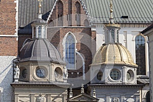 Wawel Cathedral on Wawel Hiill in old town of Cracow in Poland photo