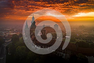 Wawel Royal Castle at magic dawn, Krakow, Poland