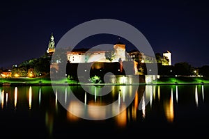 Wawel Royal Castle at night