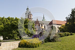 Wawel Royal Castle with Wawel Cathedral in Cracow , Poland