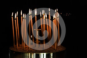 Wax candles in an orthodox church