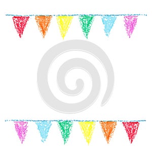 Wax crayon party bunting