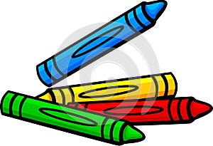 wax crayons vector illustration